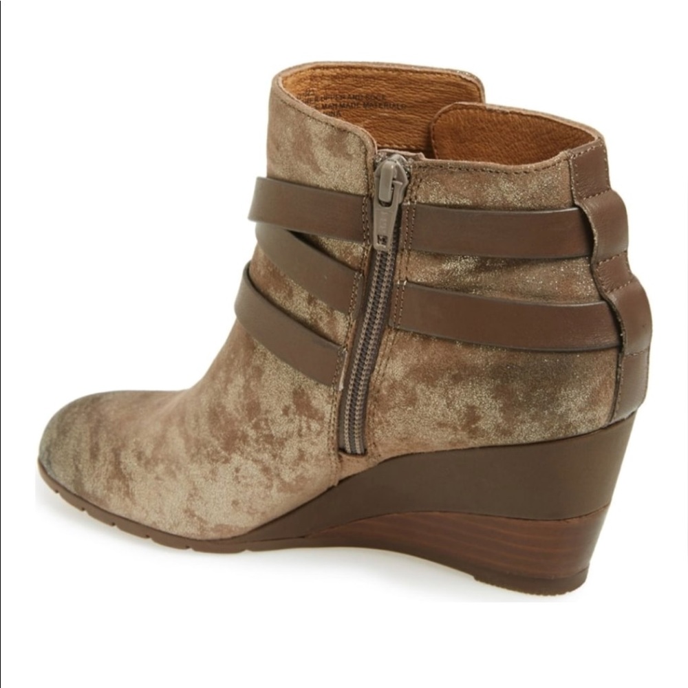 Cooper Leather Buckle Wrap Wedge Ankle Booties - Picture 8 of 8